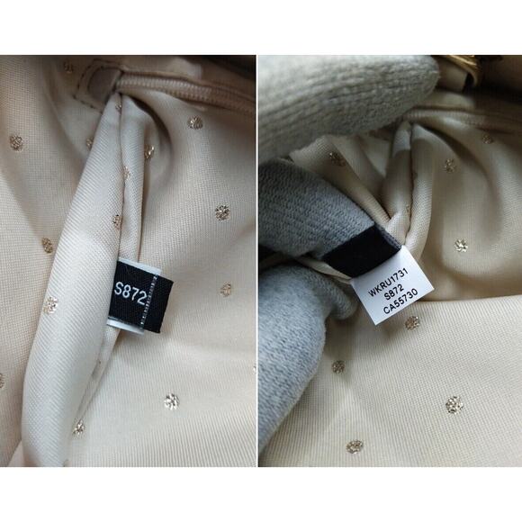 Kate Spade Beige Leather Ostridge Embossed Chain Strap Satchel Shoulder Bag - Picture 11 of 13